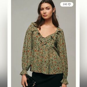Reformation Wyn Top MADE IN USA in Green